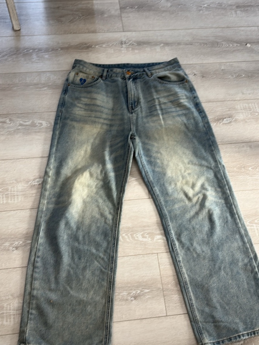 Aelfric Eden Faded Blue Relaxed Straight Jeans